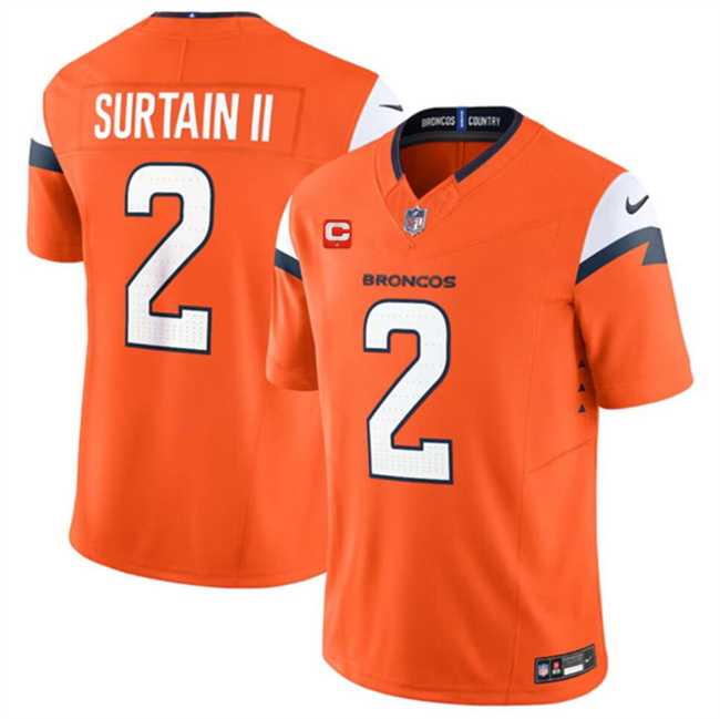 Men & Women & Youth Denver Broncos #2 Pat Surtain II Orange 2024 F.U.S.E. With 1-Star C Patch Vapor Limited Stitched Jersey,We sell and wholesale Men & Women & Youth Denver Broncos #2 Pat Surtain II Orange 2024 F.U.S.E. With 1-Star C Patch Vapor Limited Stitched Jersey on line form chian!